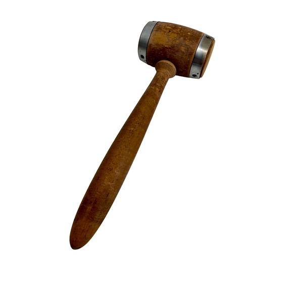 Other - Vintage Wooden Mallet Gavel 8.5 Inch Wood Metal Primitive Rustic Decor